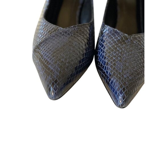 Anine Bing Python Devon Pumps Blue size EU 36 US 6 black snake leather 3" heel - Picture 5 of 11